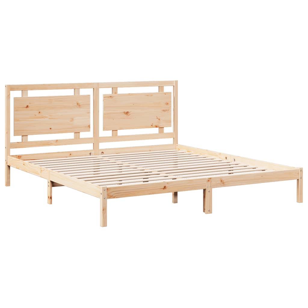 Extra Long Bed Frame without Mattress 180x220 cm Solid Wood