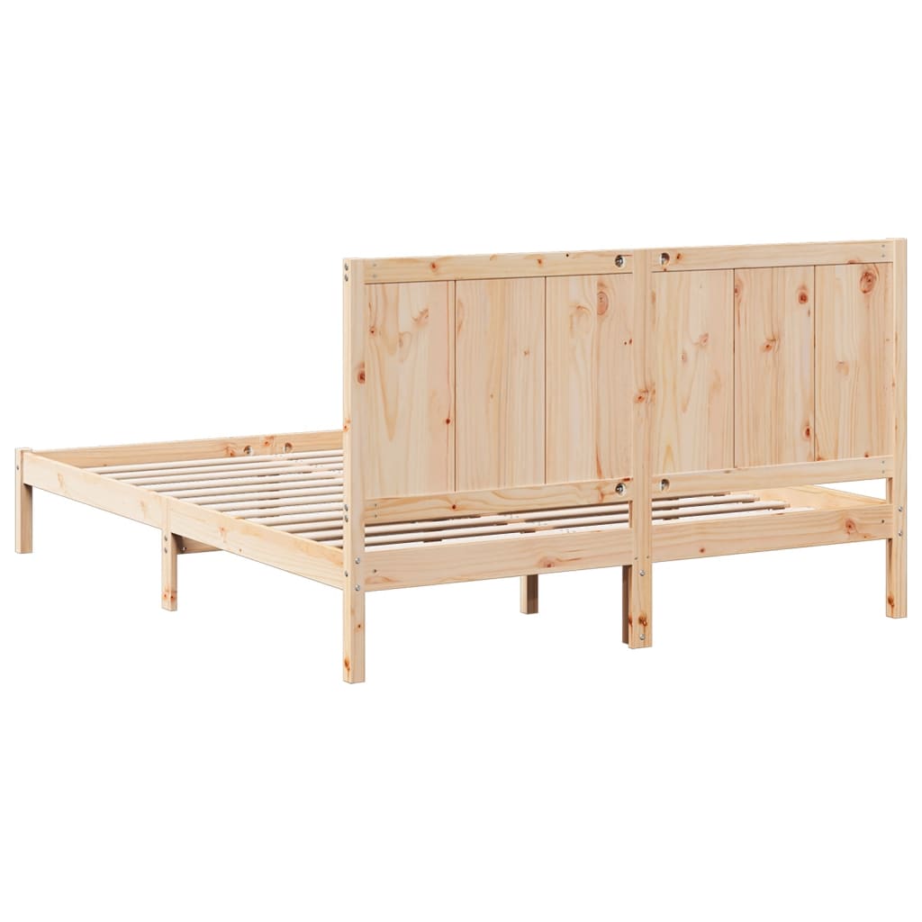 Extra Long Bed Frame without Mattress 160x210 cm Solid Wood