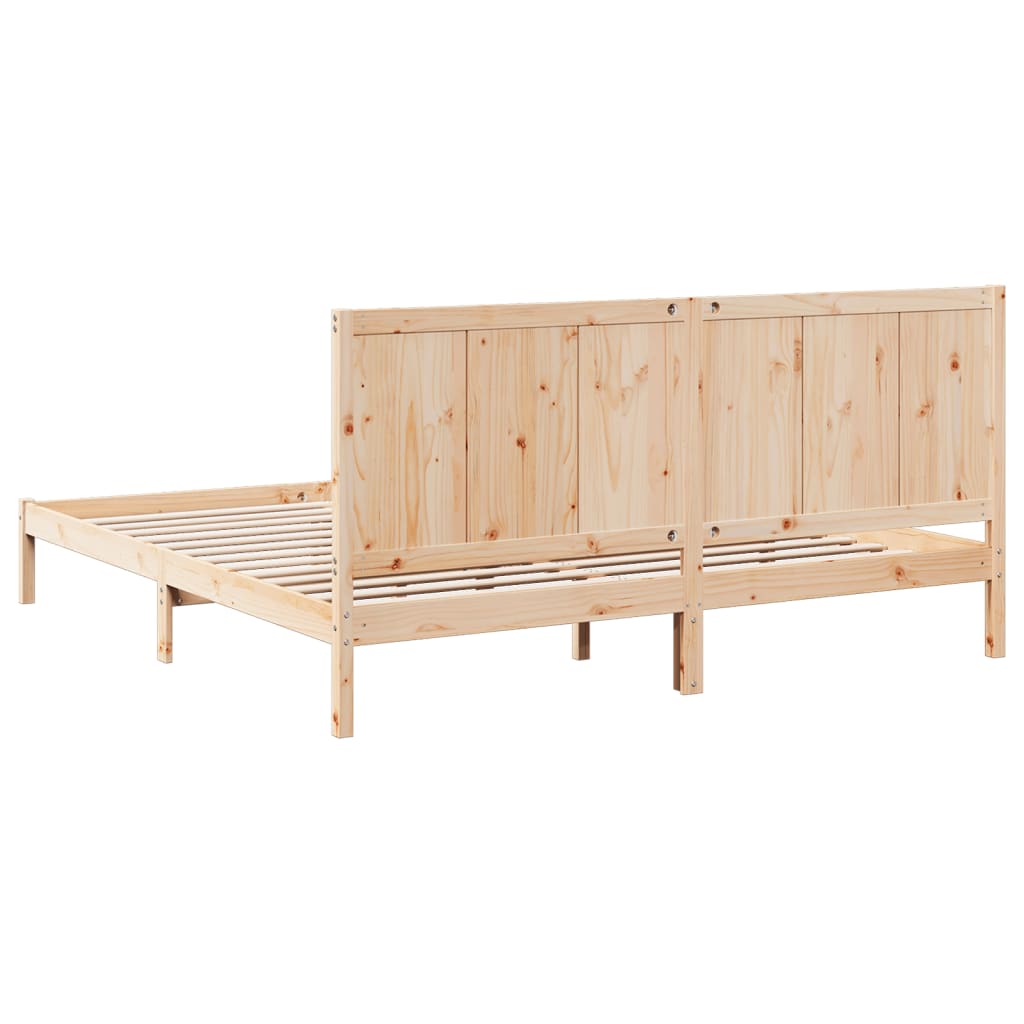 Extra Long Bed Frame without Mattress 180x210 cm Solid Wood