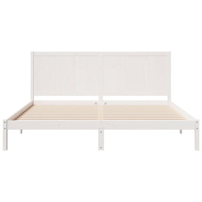 Extra Long Bed Frame without Mattress White 180x210 cm Solid Wood