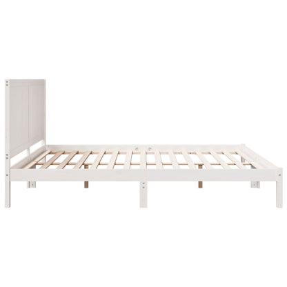 Extra Long Bed Frame without Mattress White 180x220 cm Solid Wood