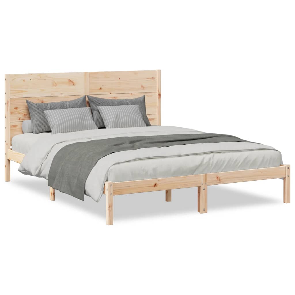 Extra Long Bed Frame without Mattress 140x210 cm Solid Wood