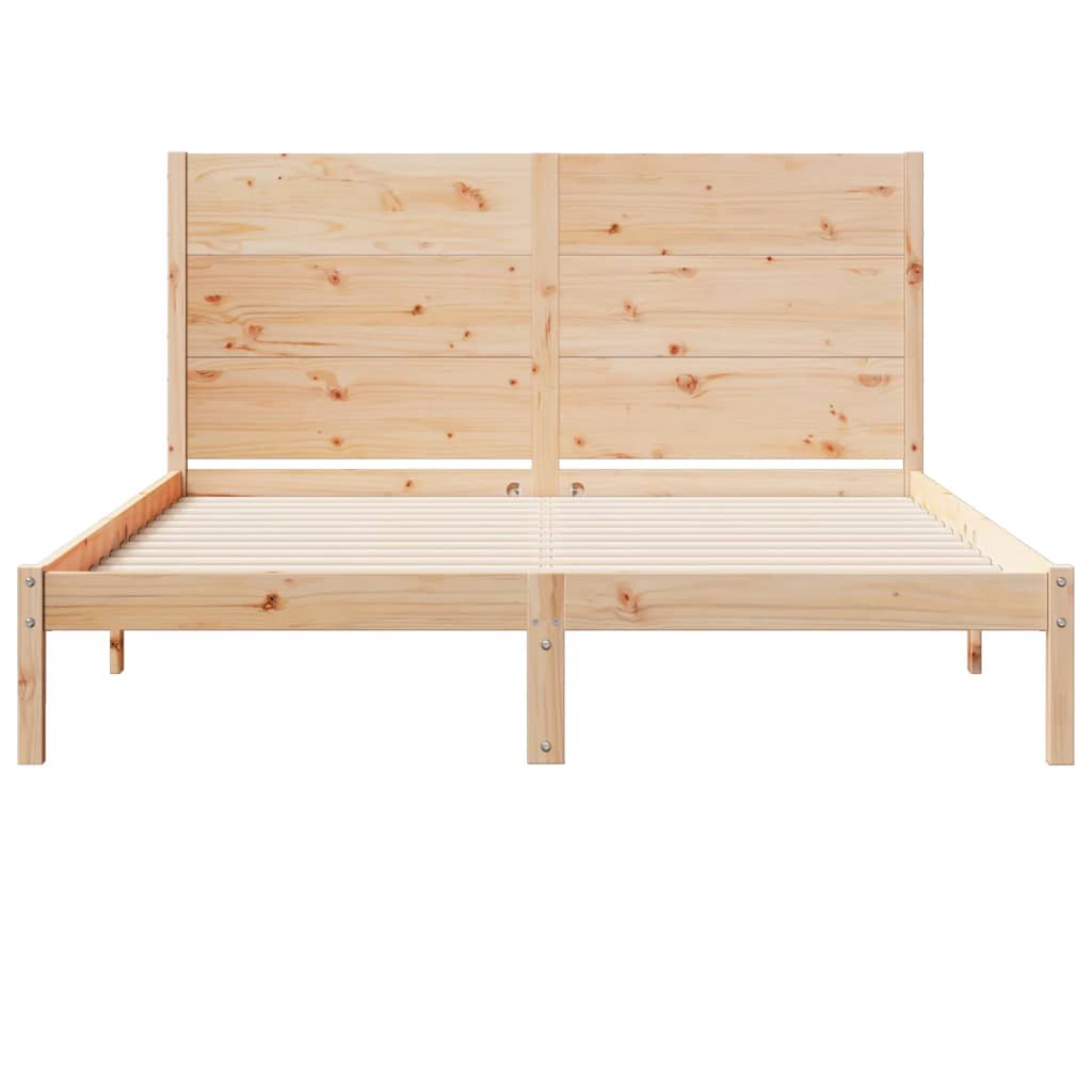 Extra Long Bed Frame without Mattress 140x210 cm Solid Wood