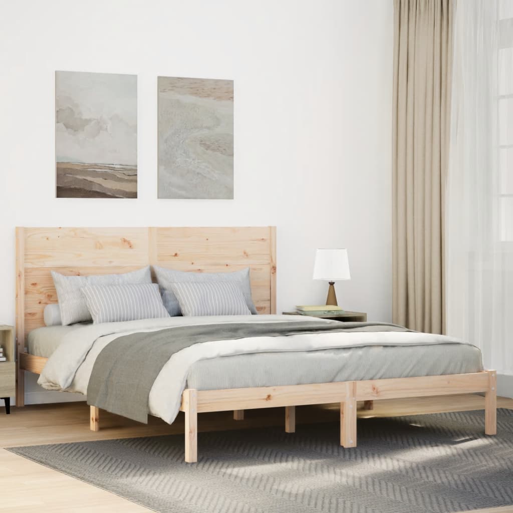 Extra Long Bed Frame without Mattress 140x210 cm Solid Wood