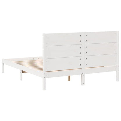 Extra Long Bed Frame without Mattress White 140x210 cm Solid Wood