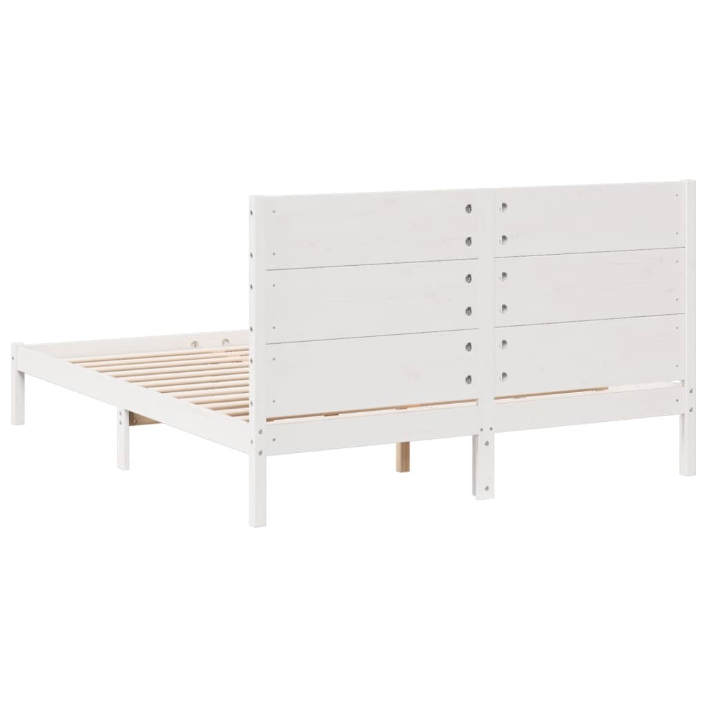 Extra Long Bed Frame without Mattress White 160x210 cm Solid Wood