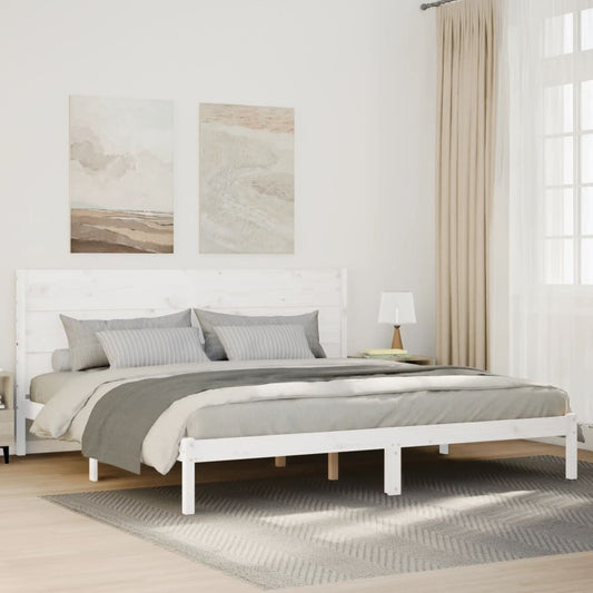 Extra Long Bed Frame without Mattress White 160x210 cm Solid Wood