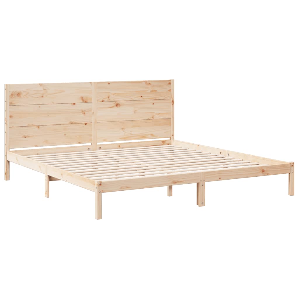 Extra Long Bed Frame without Mattress 180x210 cm Solid Wood