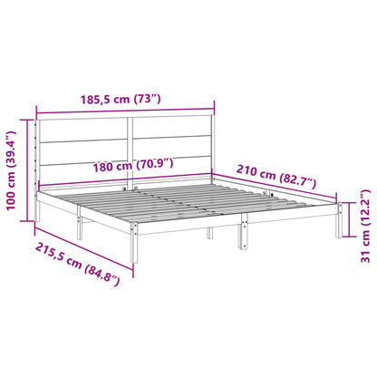 Extra Long Bed Frame without Mattress 180x210 cm Solid Wood