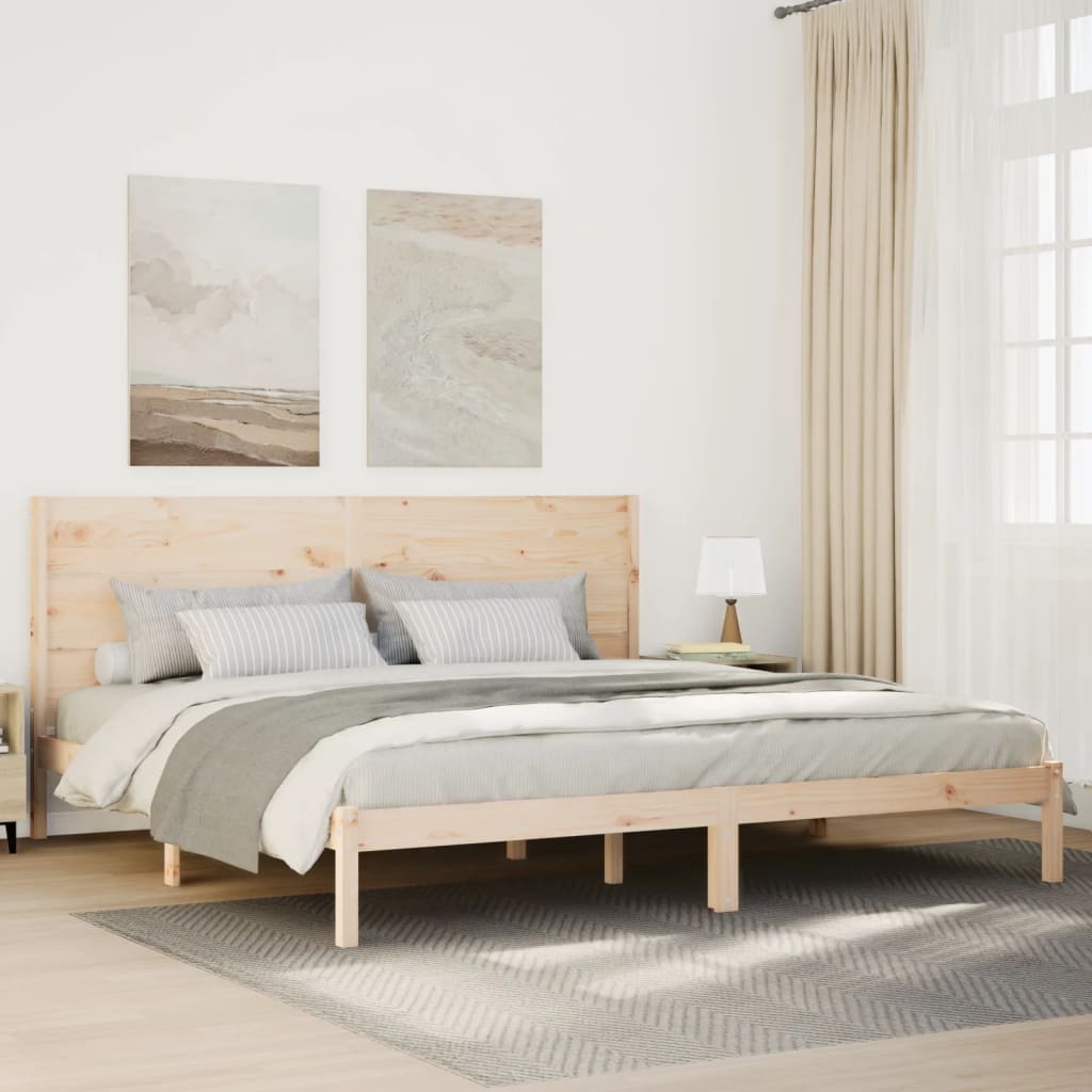 Extra Long Bed Frame without Mattress 180x210 cm Solid Wood