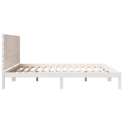 Extra Long Bed Frame without Mattress White 200x210 cm Solid Wood