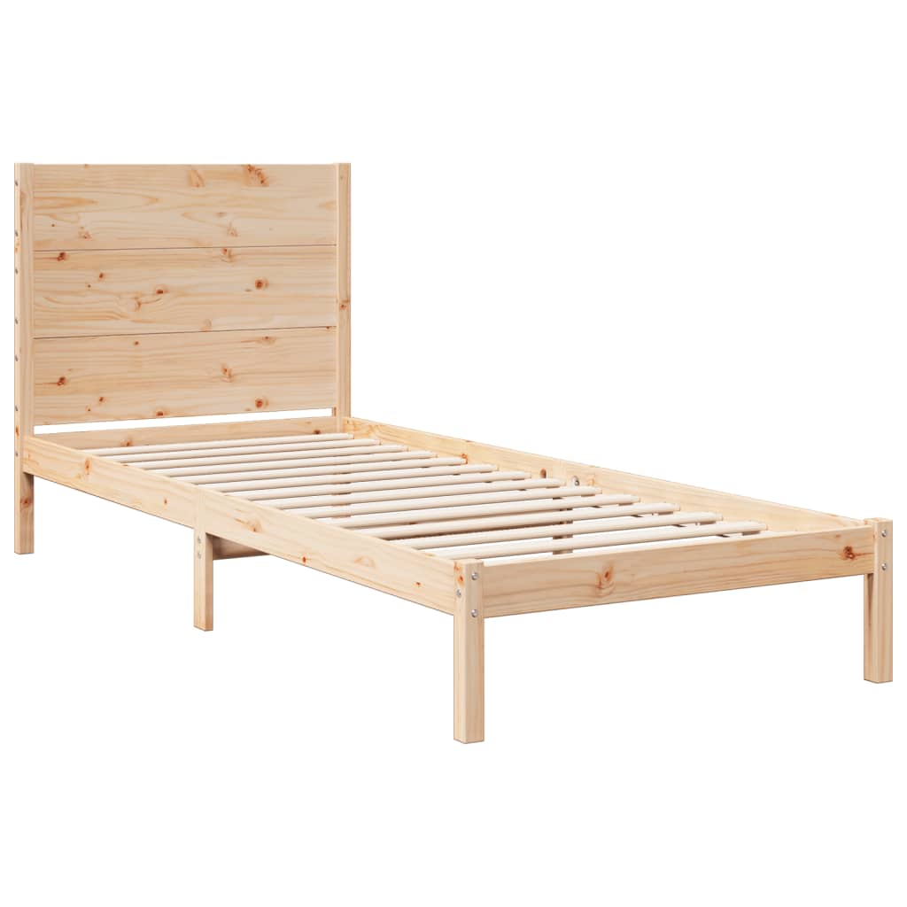 Extra Long Bed Frame without Mattress 100x220 cm Solid Wood