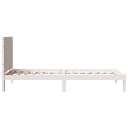 Extra Long Bed Frame without Mattress White 100x220 cm Solid Wood