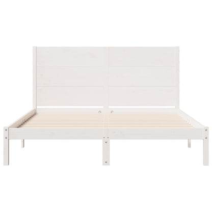 Extra Long Bed Frame without Mattress White 140x220 cm Solid Wood