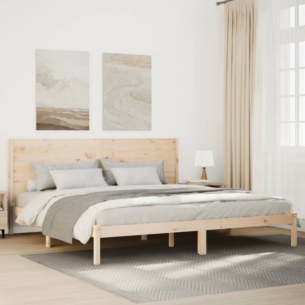 Extra Long Bed Frame without Mattress 180x220 cm Solid Wood