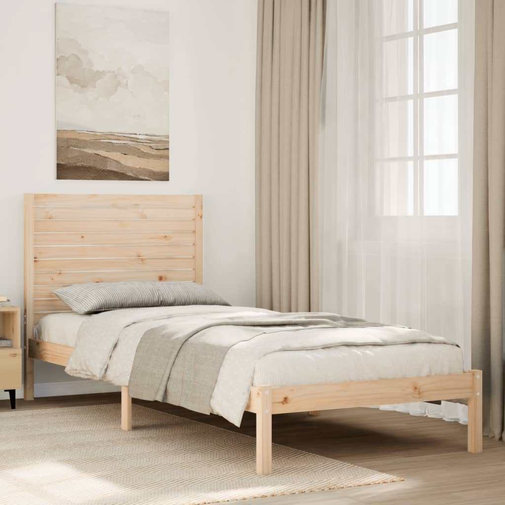 Extra Long Bed Frame without Mattress 100x210 cm Solid Wood