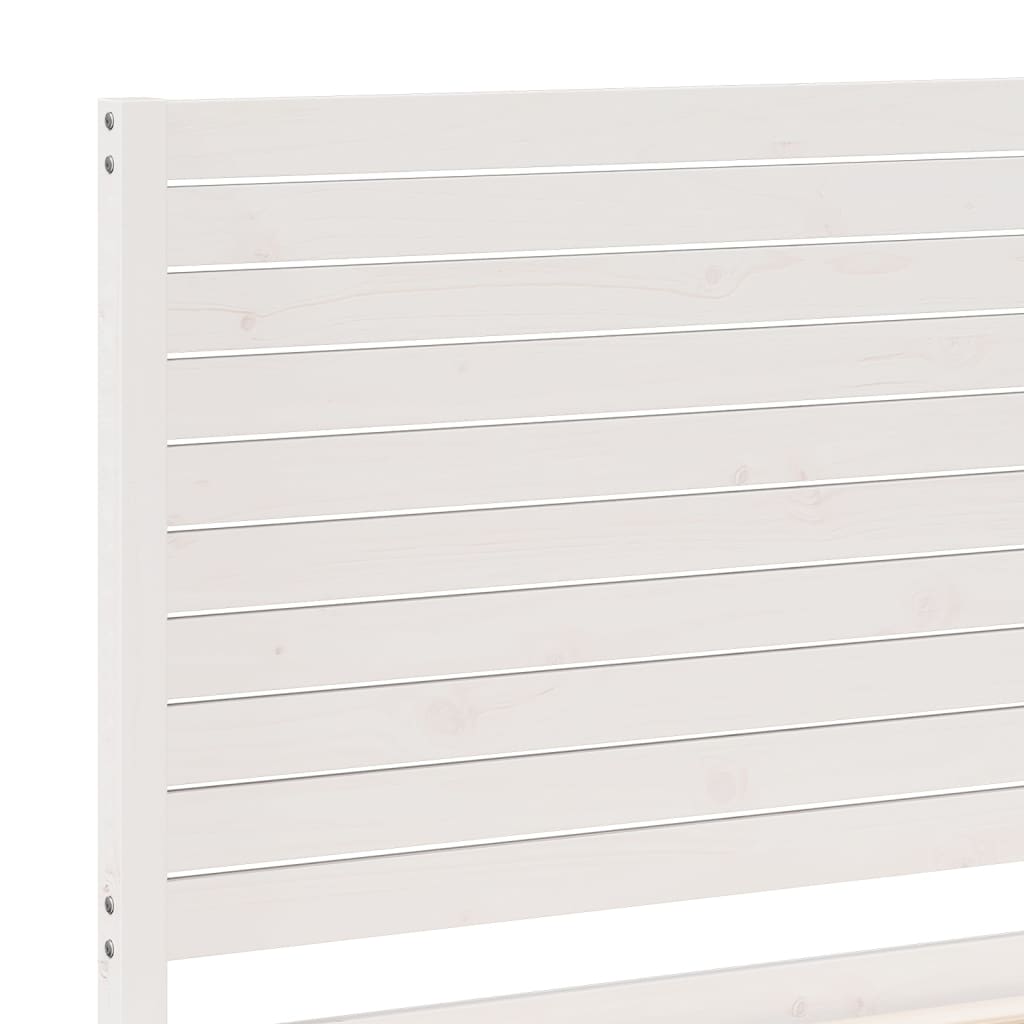 Extra Long Bed Frame without Mattress White 100x210 cm Solid Wood