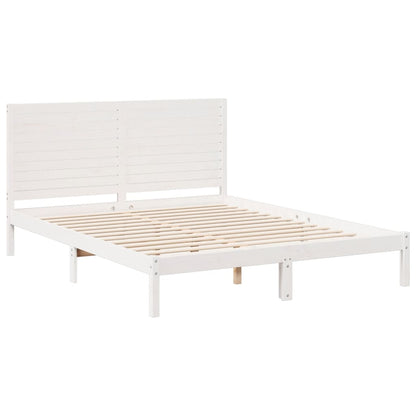 Extra Long Bed Frame without Mattress White 160x210 cm Solid Wood