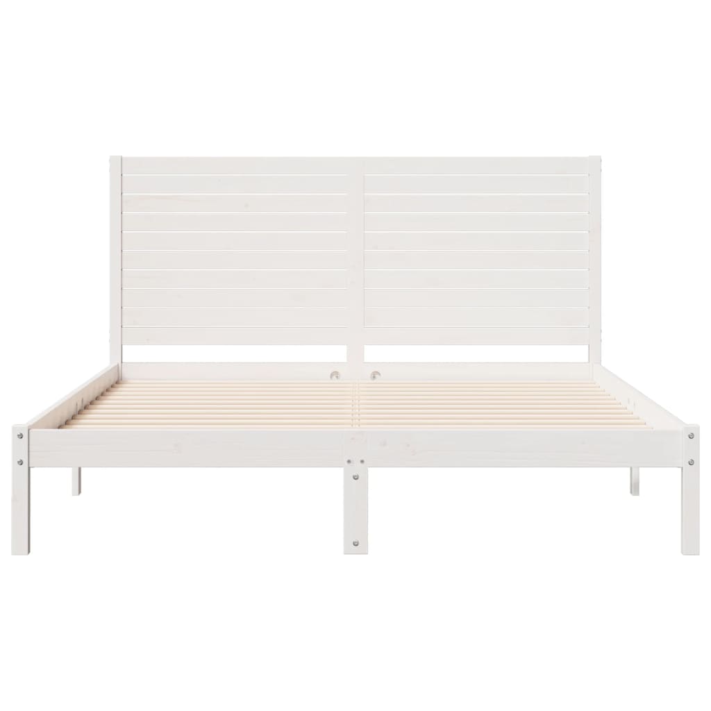 Extra Long Bed Frame without Mattress White 160x210 cm Solid Wood