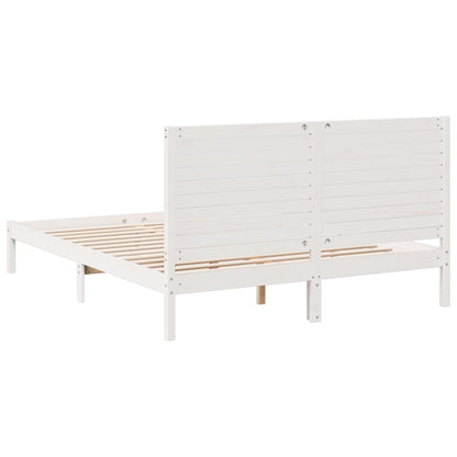 Extra Long Bed Frame without Mattress White 160x210 cm Solid Wood