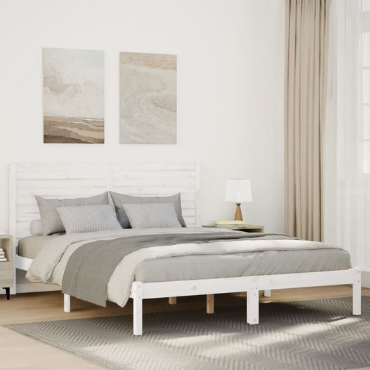 Extra Long Bed Frame without Mattress White 160x210 cm Solid Wood