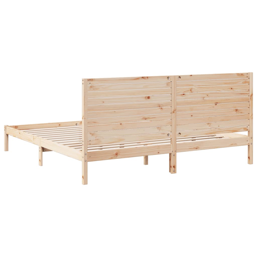 Extra Long Bed Frame without Mattress 180x210 cm Solid Wood