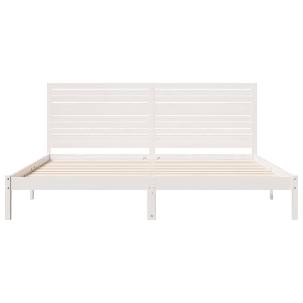 Extra Long Bed Frame without Mattress White 200x210 cm Solid Wood