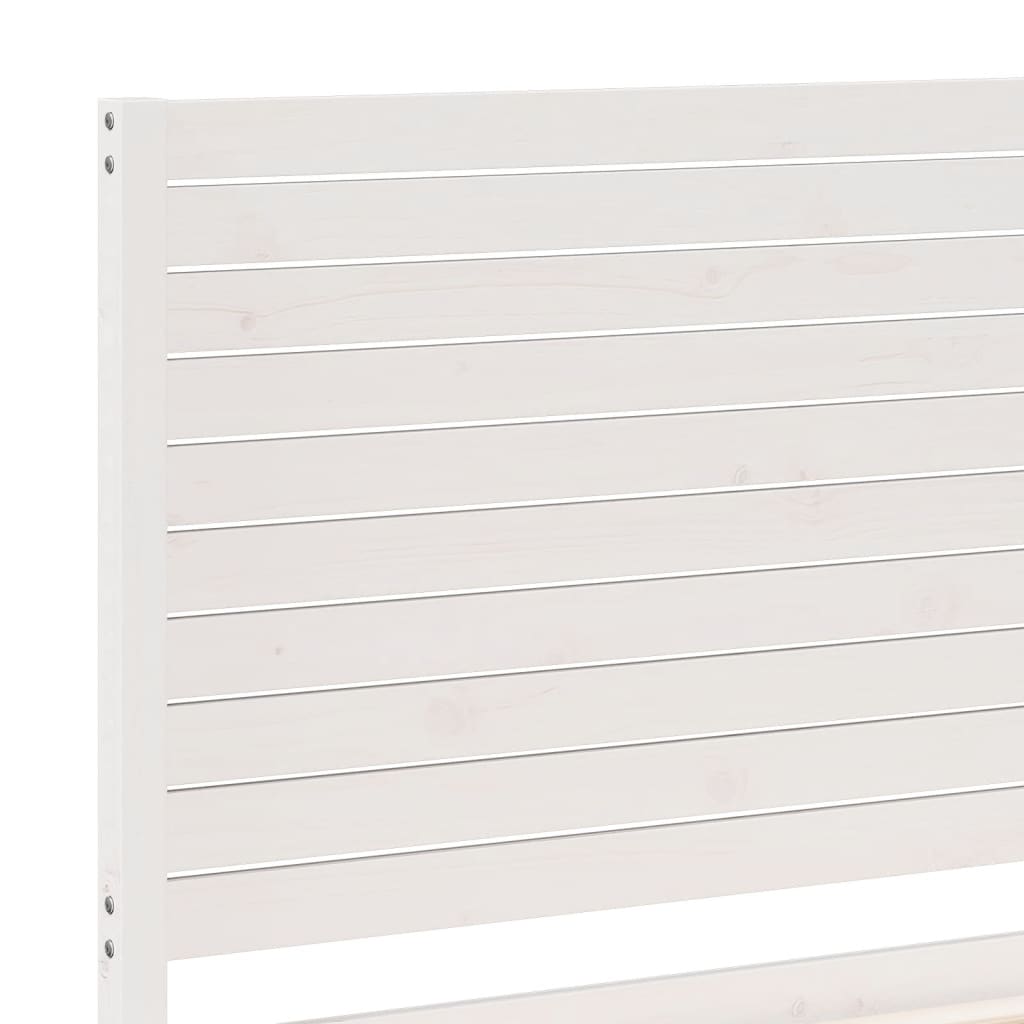 Extra Long Bed Frame without Mattress White 200x210 cm Solid Wood