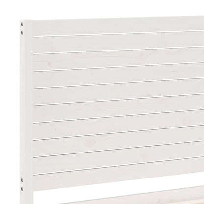 Extra Long Bed Frame without Mattress White 160x220 cm Solid Wood