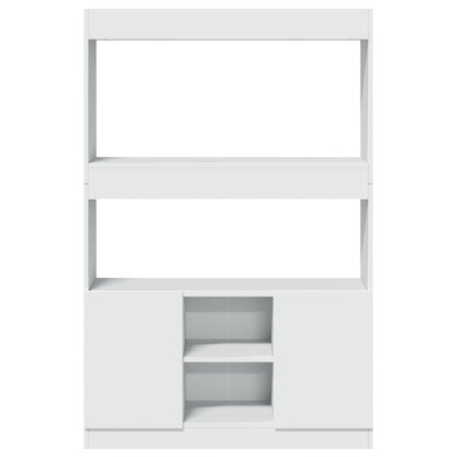 Highboard White 92x33x140 cm Engineered Wood