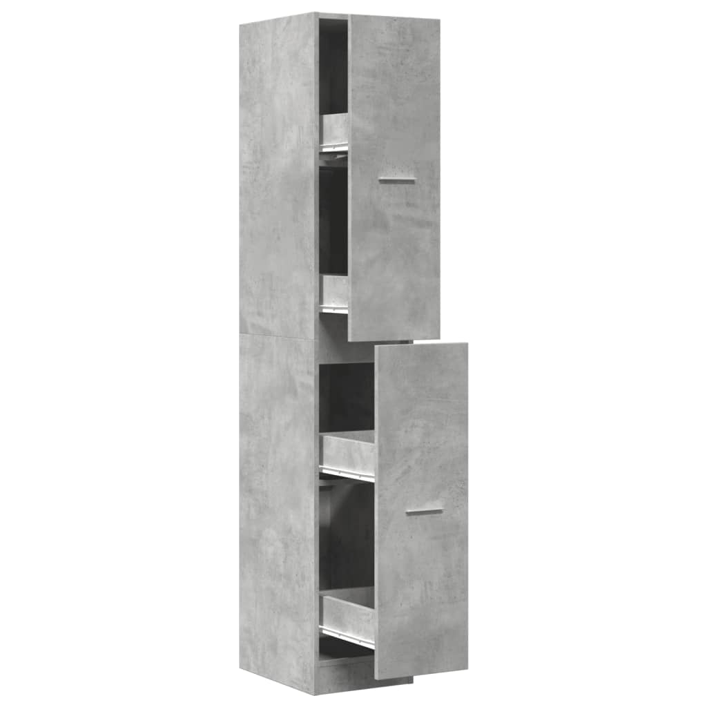 Apothecary Cabinet Concrete Grey 30x41x174.5 cm Engineered Wood