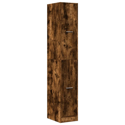 Apothecary Cabinet Smoked Oak 30x41x174.5 cm Engineered Wood