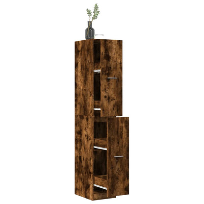 Apothecary Cabinet Smoked Oak 30x41x174.5 cm Engineered Wood