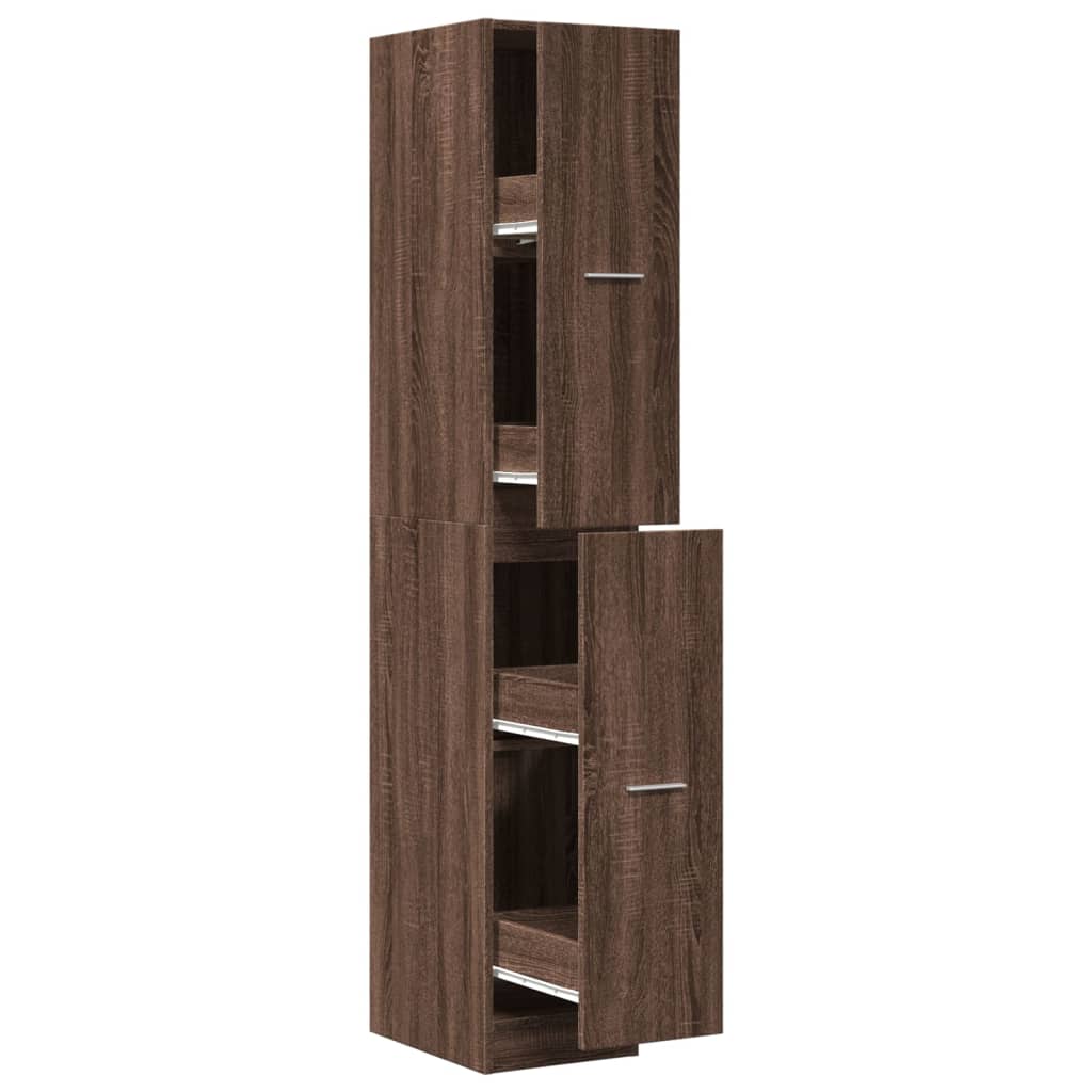 Apothecary Cabinet Brown Oak 30x41x174.5 cm Engineered Wood