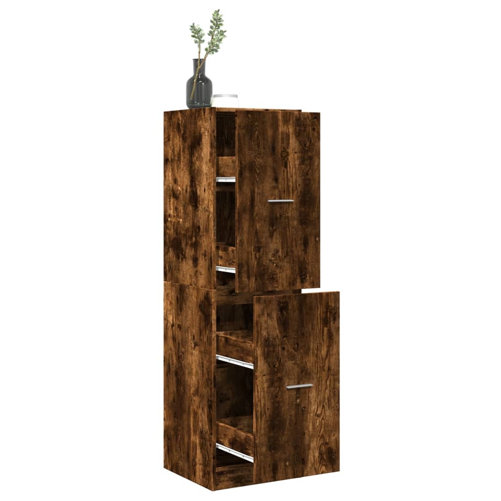 Apothecary Cabinet Smoked Oak 40x41x144.5 cm Engineered Wood