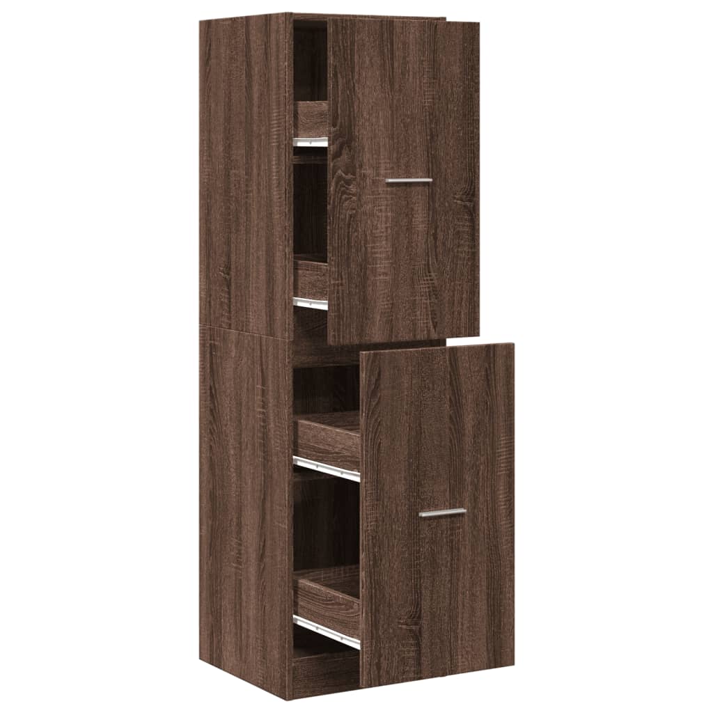 Apothecary Cabinet Brown Oak 40x41x144.5 cm Engineered Wood