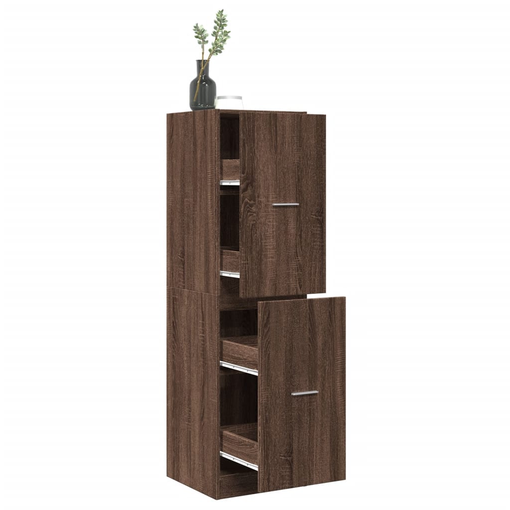 Apothecary Cabinet Brown Oak 40x41x144.5 cm Engineered Wood