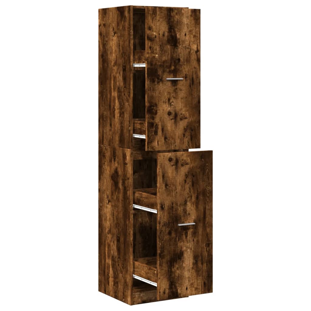 Apothecary Cabinet Smoked Oak 40x41x174.5 cm Engineered Wood