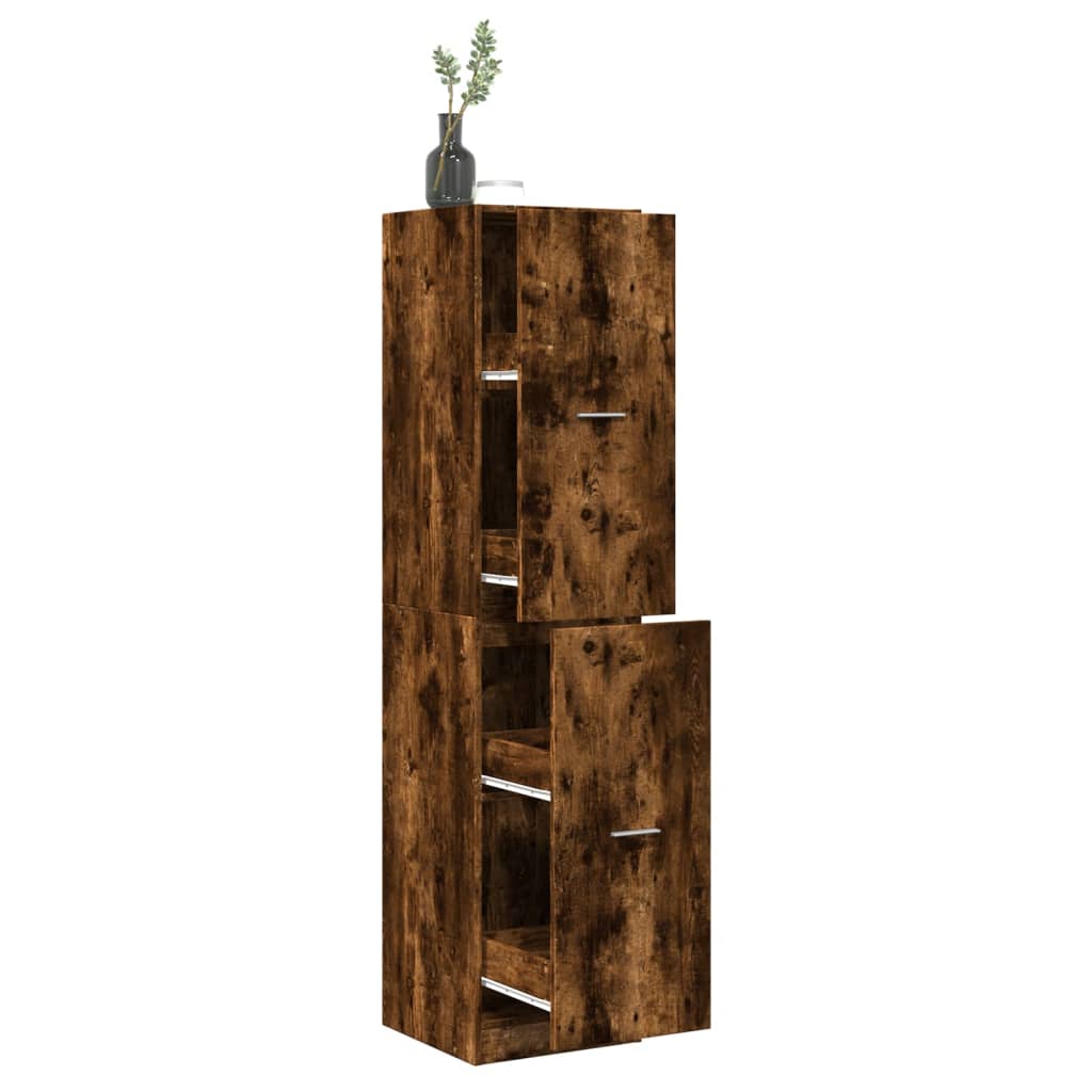 Apothecary Cabinet Smoked Oak 40x41x174.5 cm Engineered Wood