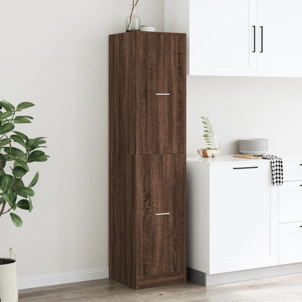 Apothecary Cabinet Brown Oak 40x41x174.5 cm Engineered Wood