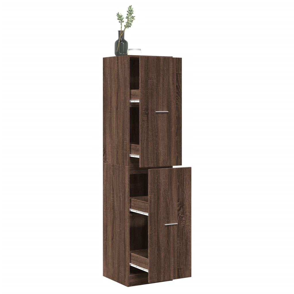 Apothecary Cabinet Brown Oak 40x41x174.5 cm Engineered Wood