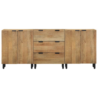 3 Piece Sideboards Brown 60x33x75 cm Solid Wood Mango