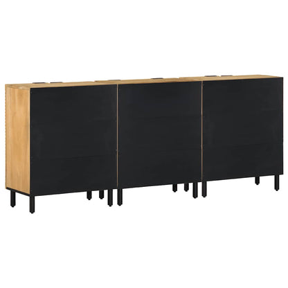 3 Piece Sideboards Brown 60x33x75 cm Solid Wood Mango