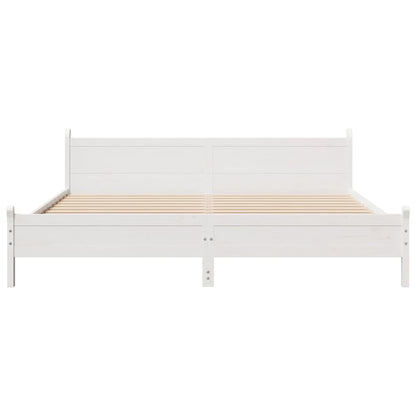 Bed Frame without Mattress White 200x200 cm Solid Wood Pine