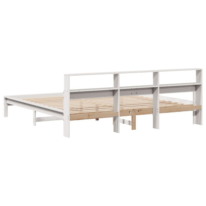 Bed Frame without Mattress White 200x200 cm Solid Wood Pine