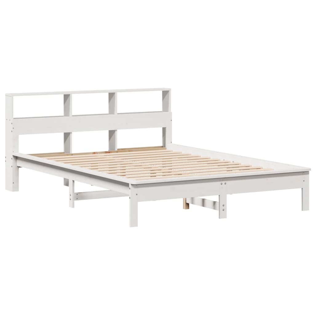 Bed Frame without Mattress White 150x200 cm King Size Solid Wood Pine