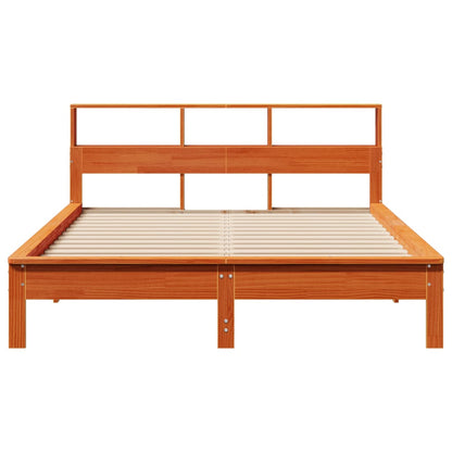 Bed Frame without Mattress Wax Brown 150x200 cm King Size Solid Wood Pine