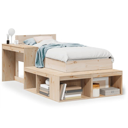 Bed Frame without Mattress 90x200 cm Solid Wood Pine