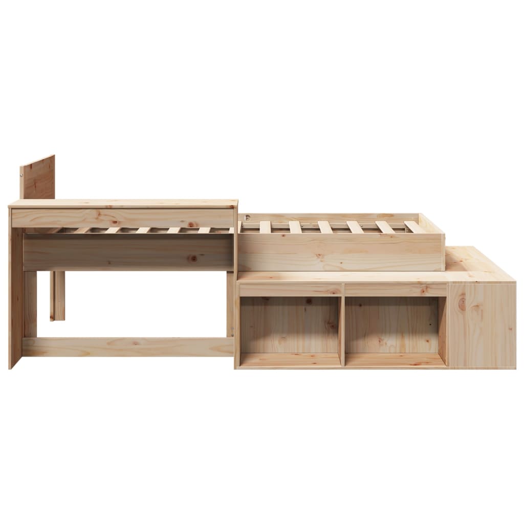 Bed Frame without Mattress 90x200 cm Solid Wood Pine