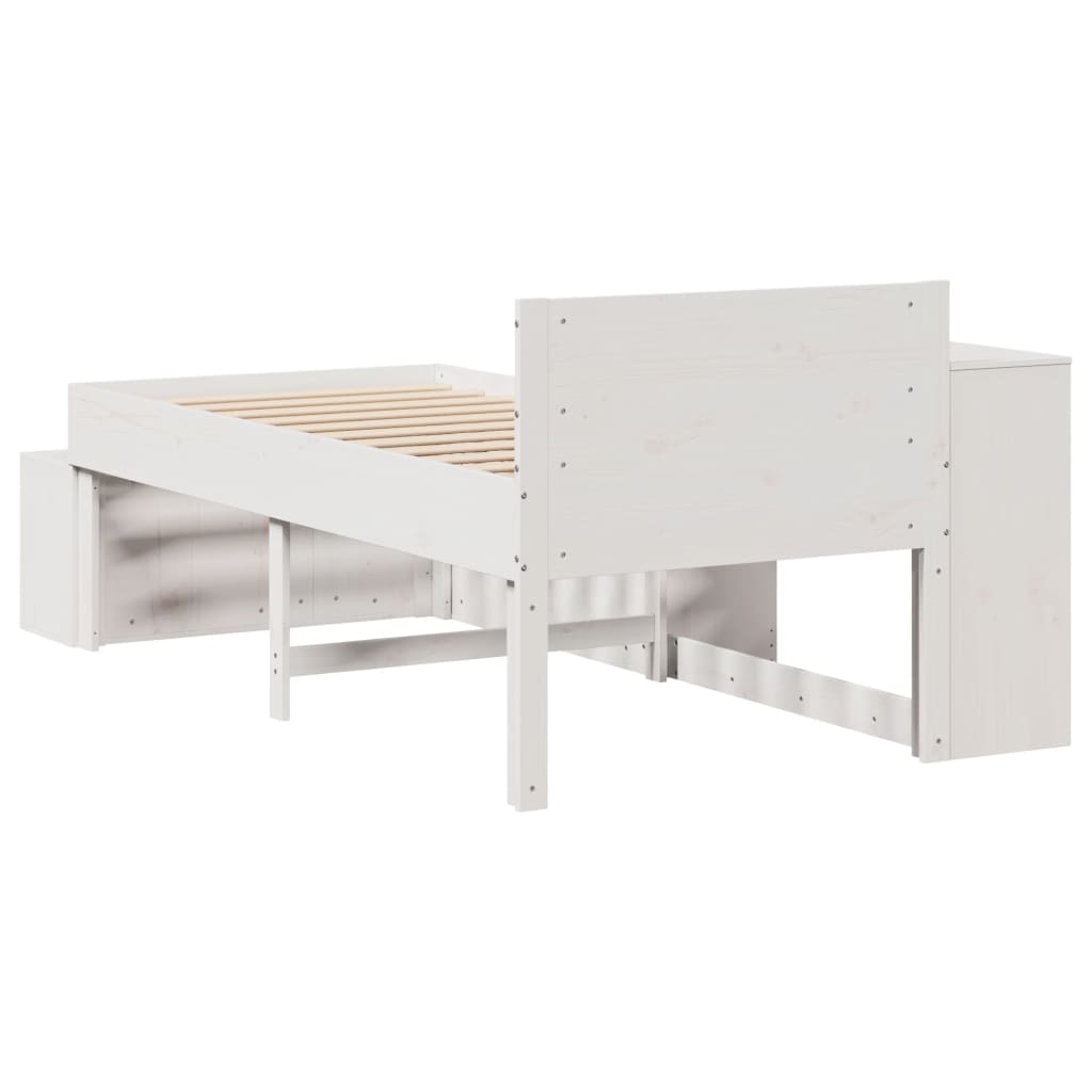 Bed Frame without Mattress White 90x200 cm Solid Wood Pine